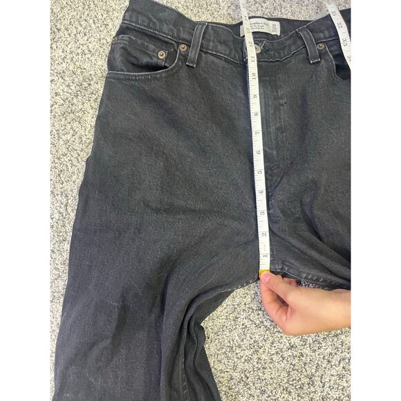 Abercrombie The 90’s Straight Ultra High-Rise Women’s 10R Saturated‎ Black - Picture 6 of 10